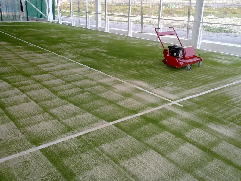 Maintenance and care of artificial, synthetic grass