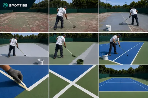 Cuánto cuesta reparar una pista de tenis: superficie deteriorada antes de la rehabilitación.