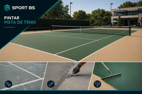 Pintura para pistas deportivas aplicada en varias manos sobre base de hormigón.